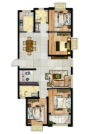 荷韵花园二期3室2厅1厨2卫建面134.00㎡