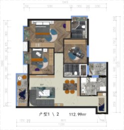 贵阳理想城3室2厅1厨2卫建面112.99㎡