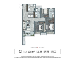 龙湖亿联·春江天玺3室2厅1厨2卫建面108.00㎡