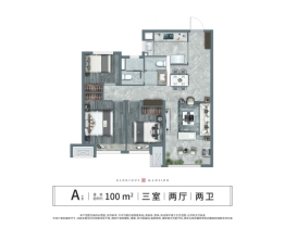 龙湖亿联·春江天玺3室2厅1厨2卫建面100.00㎡