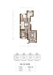 福成·禧悦里2室2厅1厨1卫建面86.00㎡