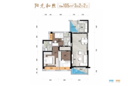 乐昌碧桂园3室2厅1厨2卫建面105.00㎡