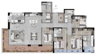 建面220-225㎡五房户型