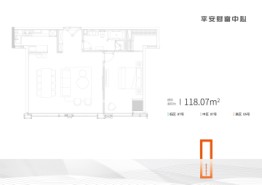 长沙平安财富中心1室2厅1厨1卫建面118.07㎡