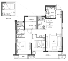 嘉乐城3室2厅1厨2卫建面114.00㎡