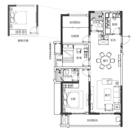 嘉乐城3室2厅1厨2卫建面127.00㎡