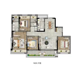 盛泽星悦兰庭4室2厅1厨2卫建面143.00㎡