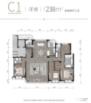 洋房C1户型建面238㎡