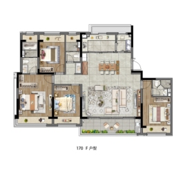 盛泽星悦兰庭4室2厅1厨3卫建面170.00㎡
