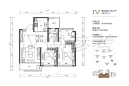 金茂洞庭生态创新城4期3室2厅1厨1卫建面97.00㎡