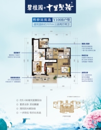 碧桂园十里繁花3室2厅1厨2卫建面101.00㎡