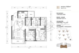 金茂洞庭生态创新城4期3室2厅1厨2卫建面108.00㎡