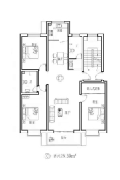 盛世中华五期3室2厅2卫建面125.69㎡