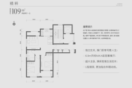 万科时代风华2室2厅1厨1卫建面109.00㎡