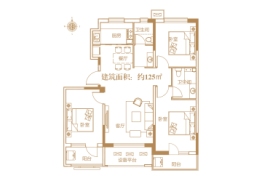 平安小镇3室2厅1厨2卫建面125.00㎡