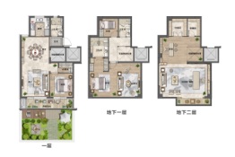 远洋保利悦和山海3室2厅1厨2卫建面86.00㎡