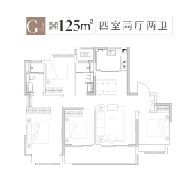 大华公园荟4室2厅1厨2卫建面125.00㎡