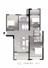 中环荣域悦棠3室2厅1厨2卫建面127.00㎡