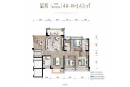 观澜府4室2厅1厨2卫建面143.00㎡