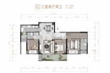 北辰·悦来壹号大平层C户型建面128平