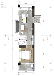 凯佳·江南里1室2厅1卫建面45.00㎡