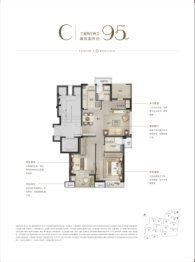 笙花府3室2厅1厨2卫建面95.00㎡