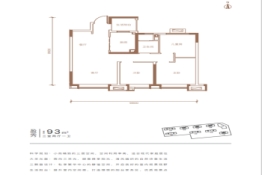 紫薇毓秀府3室2厅1厨1卫建面93.00㎡