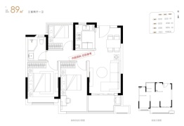 伟星珑胤台3室2厅1厨1卫建面89.00㎡