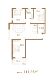 华普城3室2厅1厨1卫建面111.85㎡