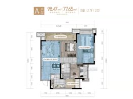 欧麓花园城·博雅郡3室2厅1厨2卫建面98.47㎡