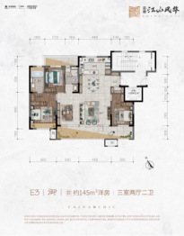 金地江山风华3室2厅2卫建面145.00㎡