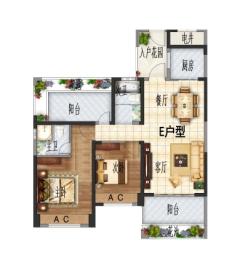 滨江佳苑2室2厅1厨2卫建面102.13㎡