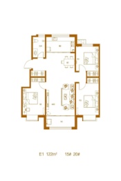 锦绣淄江3室1厅1厨1卫建面120.00㎡