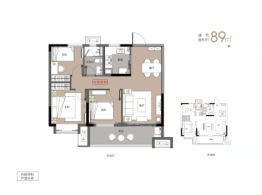 信达·北云台3室2厅1厨1卫建面89.00㎡