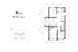 千渡·小城春天3室2厅1厨1卫建面110.00㎡