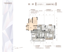 宁都碧桂园4室2厅1厨2卫建面121.00㎡