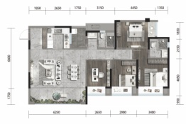 中海寰宇时代4室2厅1厨2卫建面129.00㎡