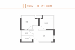 糖果SOHO1室1厅1厨1卫建面52.00㎡