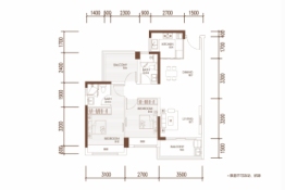 宏益花城二期2室2厅1厨1卫建面89.00㎡