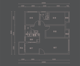 安展莲台3室2厅1厨2卫建面90.00㎡