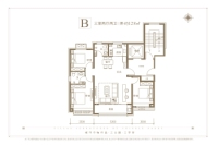 三室两厅两卫建面约128平