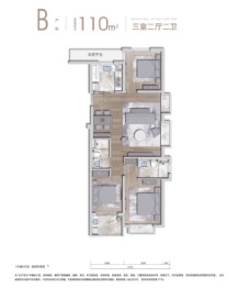 雅戈尔江上云境3室2厅1厨2卫建面110.00㎡