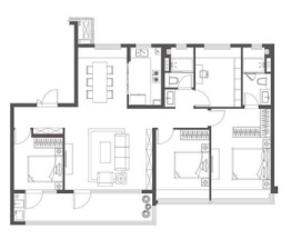 保利·阅云台4室2厅1厨2卫建面142.00㎡