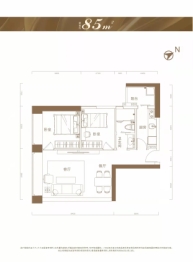 加福华尔登府邸2室2厅2厨2卫建面85.00㎡