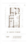 5号楼B户型128.28平三室两厅两卫