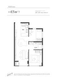 中海和平之门2室2厅1厨1卫建面65.00㎡