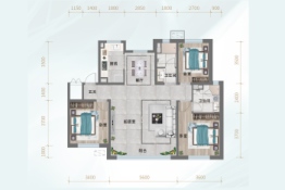 正通天境3室2厅1厨2卫建面126.00㎡