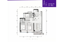 保利紫云95㎡A户型