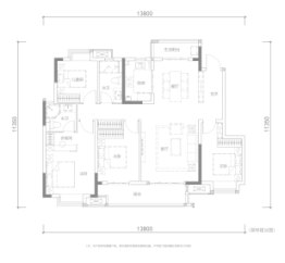 天创·揽月府4室2厅1厨2卫建面137.00㎡