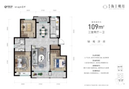 绿城海上明月3室2厅1厨1卫建面109.00㎡